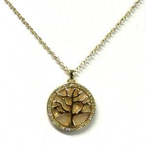 Rachel Roy Rhinestone Tree of Life Crystal Medallion Pendant Necklace